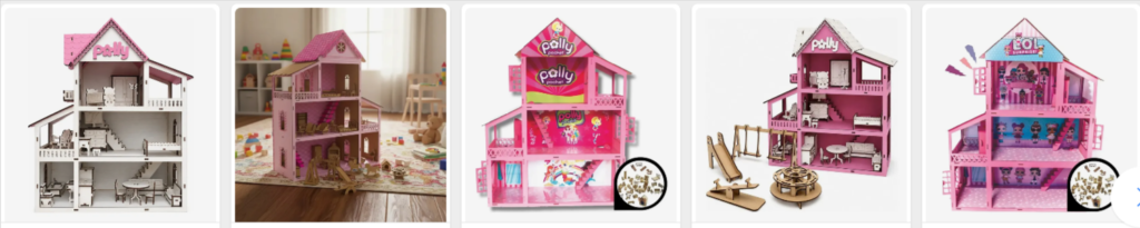 Casinha Polly Pocket em MDF com Moveis